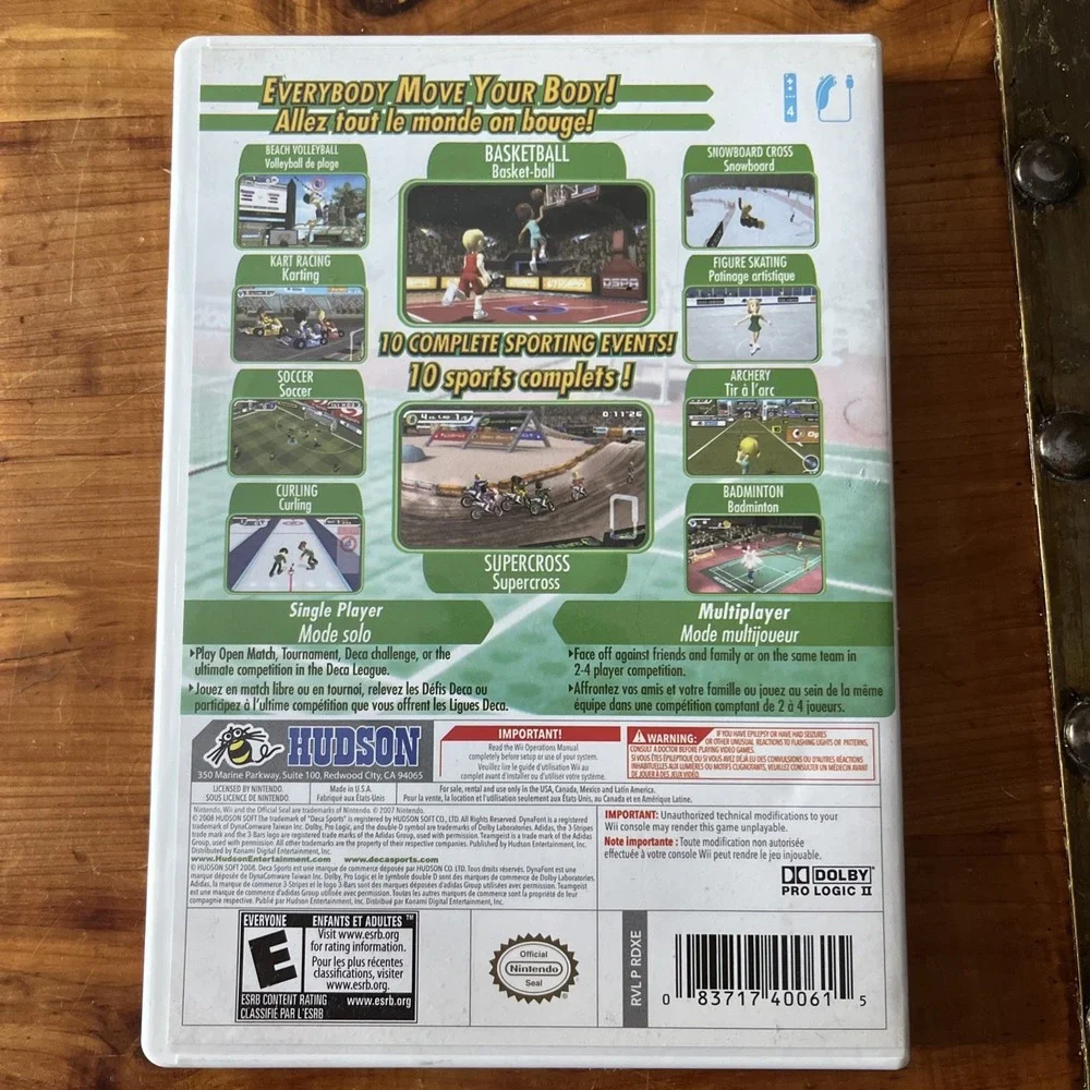 Deca Sports Nintendo Wii 2008 Video Game Volleyball Badminton Etc CIB VERY GOOD